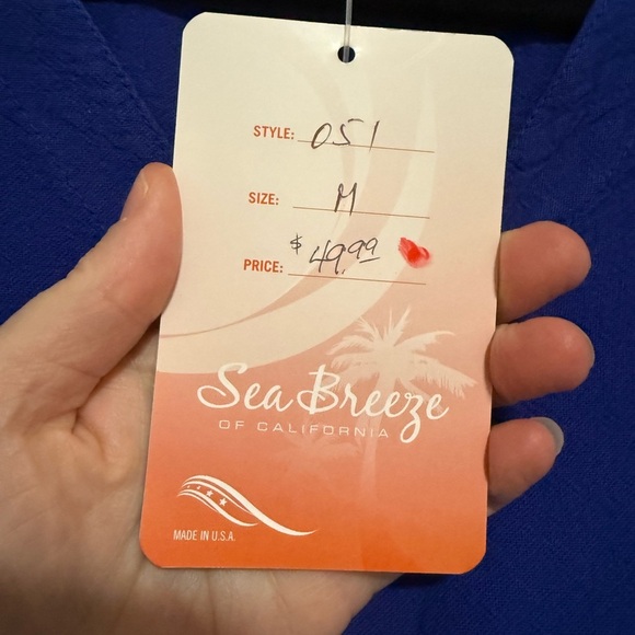 Sea Breeze of California Royal Blue Cotton Top and Pants Set Size Medium NWT - Picture 7 of 13